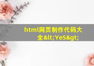 html网页制作代码大全<YeS>